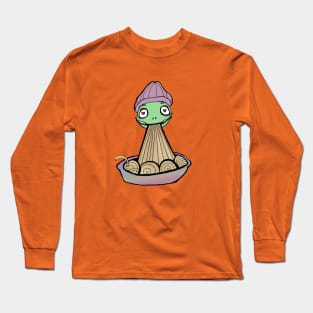 Frog Eating Ramen (Kawaii Edition Long Sleeve T-Shirt